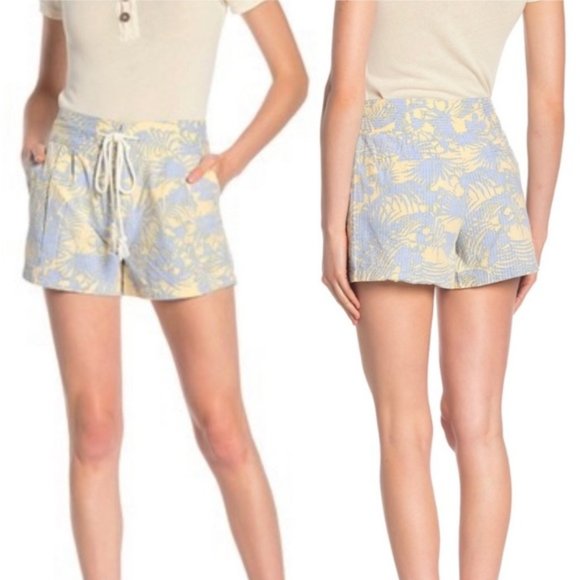 New Free People Island Tropical Mango combo coastal seersucker palm tree short - Picture 2 of 12